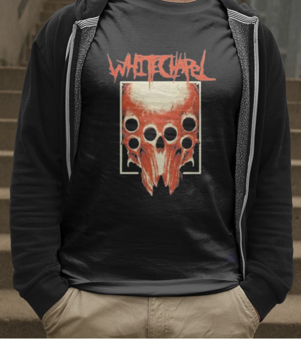 Whitechapel Skull Bone With Red Cult Woods Imagery T-Shirt