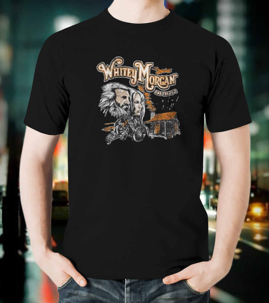 Whitey Morgan And The 78’s Cabin Motorcycle Forest Scene T-Shirt