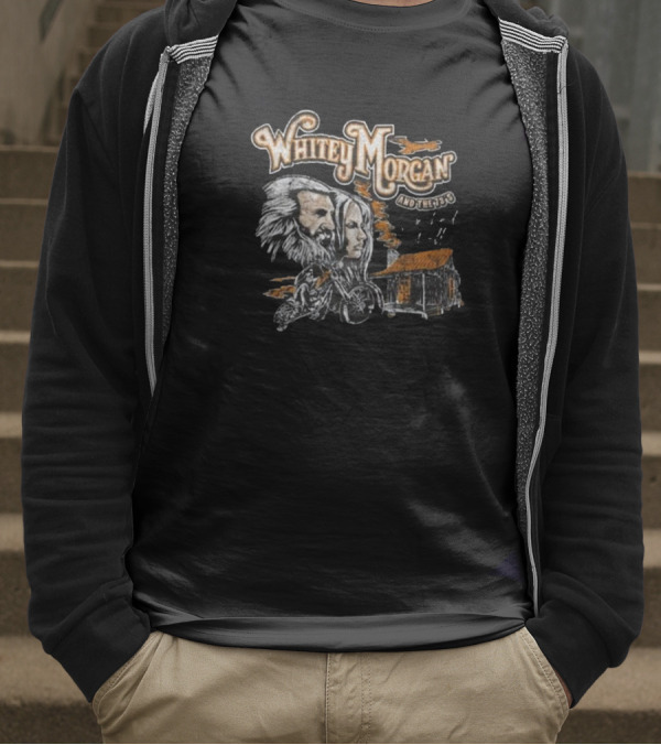 Whitey Morgan And The 78’s Cabin Motorcycle Forest Scene T-Shirt
