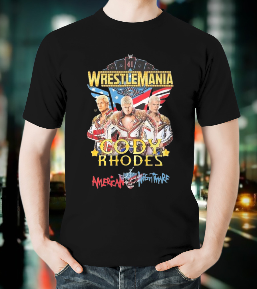 Wrestlemania 41 Cody Rhodes American Nightmare Vegas 2025 T-Shirt