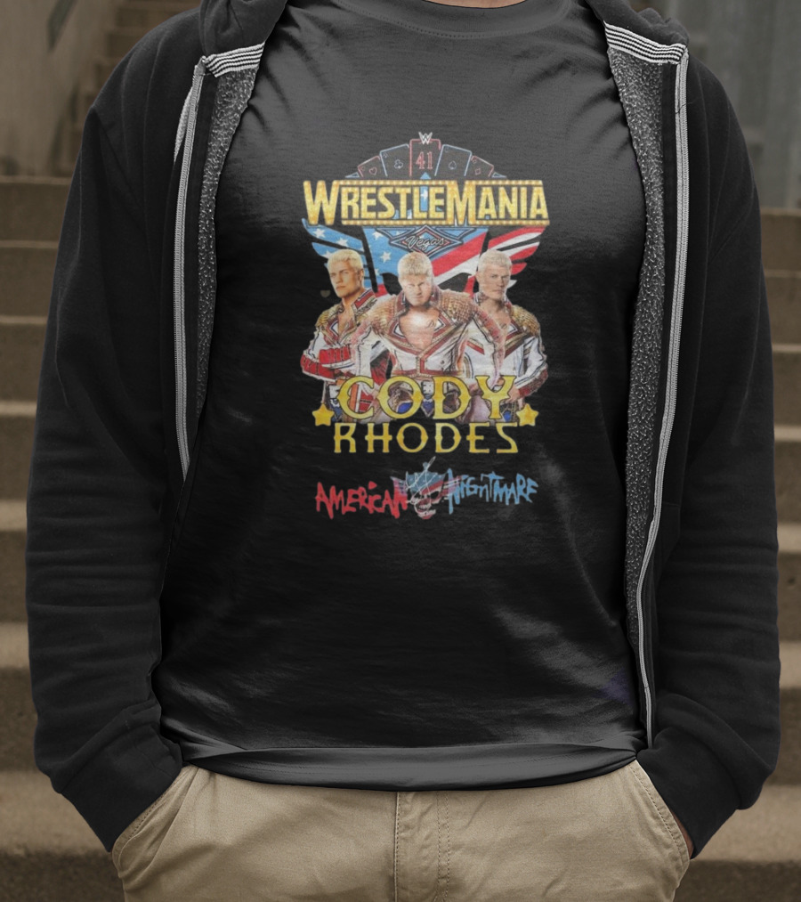 Wrestlemania 41 Cody Rhodes American Nightmare Vegas 2025 T-Shirt