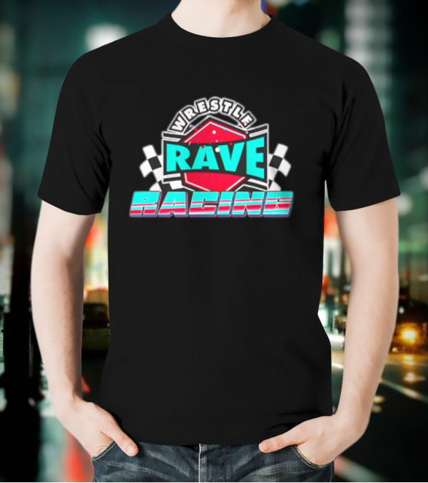WrestleRave Racing Checkered Flag Retro Style T-Shirt