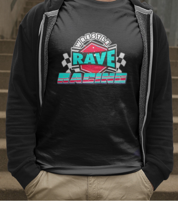 WrestleRave Racing Checkered Flag Retro Style T-Shirt