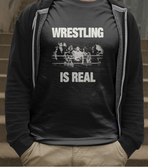 WWE Wrestling Is Real Vintage Wrestlers In Ring T-Shirt