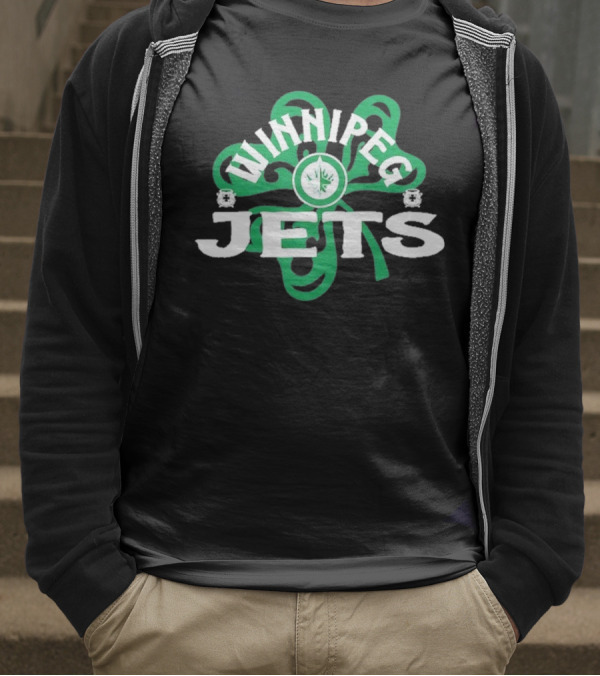 Winnipeg Jets Shamrock St. Patrick’s Day Hockey T-Shirt