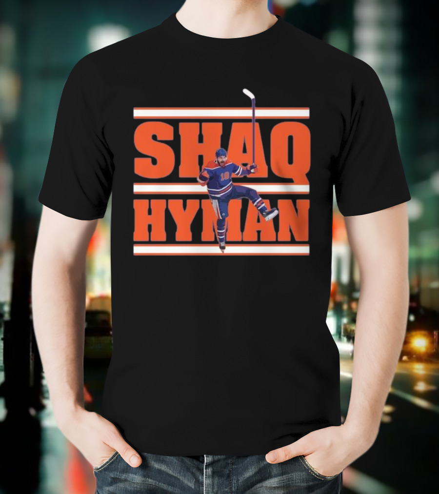 SHAQ HYMAN Hockey Player Celebration T-Shirt