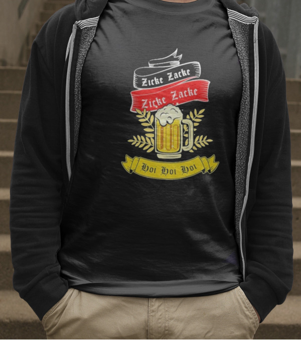 Zicke Zacke Oktoberfest Beer Germany Flag Hoi Hoi Hoi T-Shirt