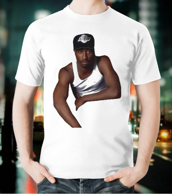 2PAC LA Kings Hat Image T-Shirt