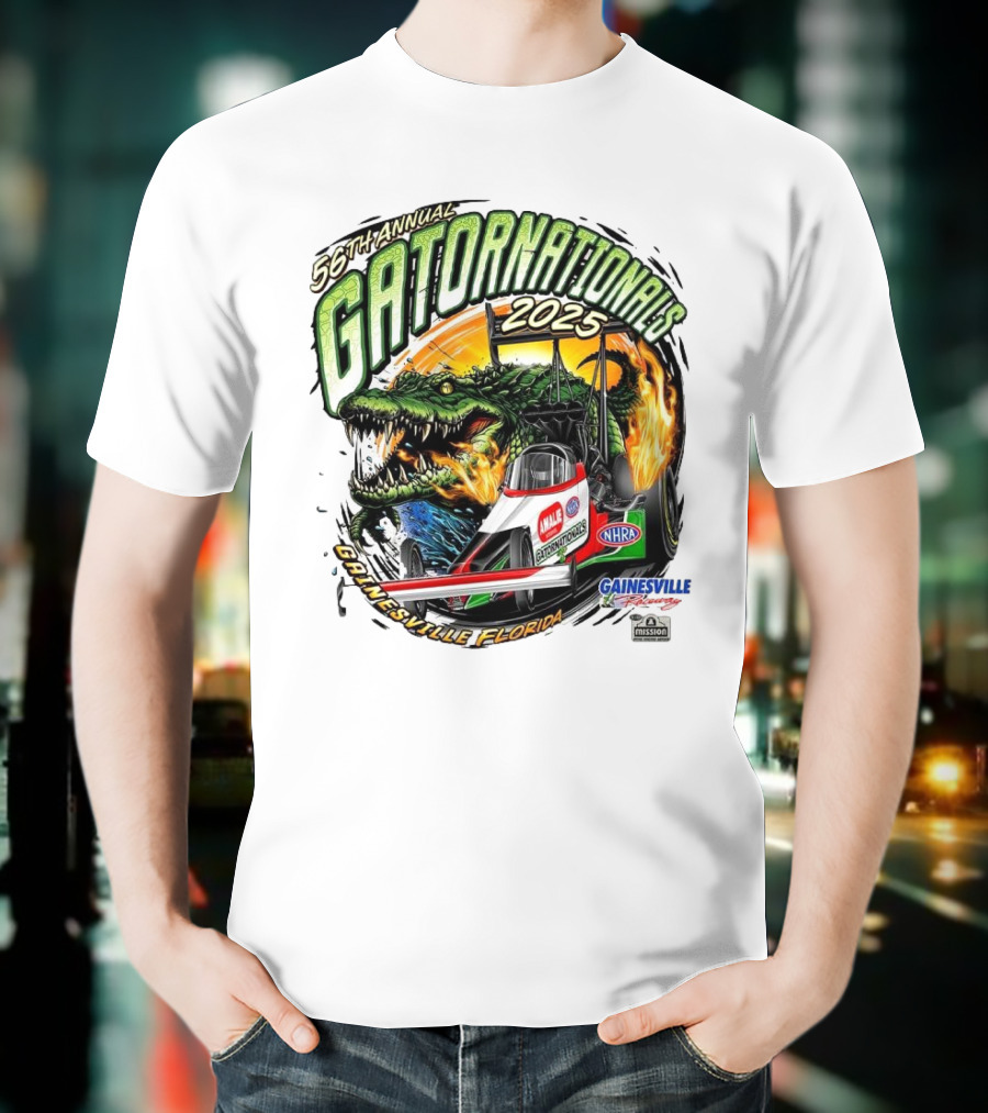 56th Annual Gatornationals 2025 Gainesville Florida NHRA Drag Racing Event T-Shirt