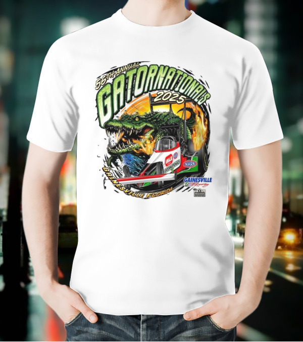 56th Annual Gatornationals 2025 Gainesville Florida NHRA Drag Racing Event T-Shirt