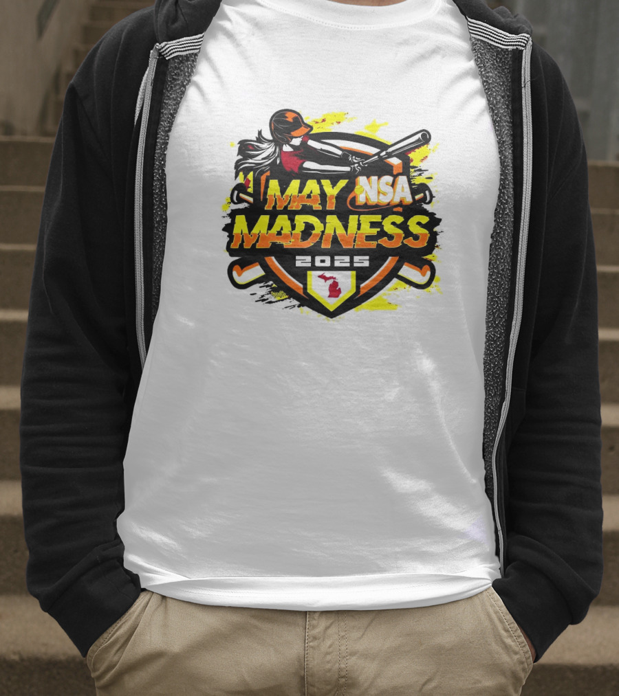 2025 NSA May Madness Fastpitch Tournament Michigan Logo T-Shirt