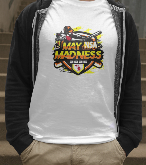 2025 NSA May Madness Fastpitch Tournament Michigan Logo T-Shirt