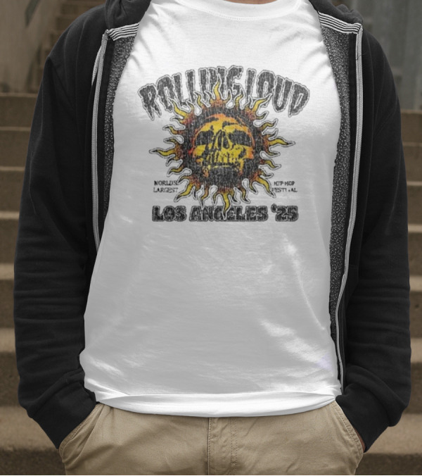 Rolling Loud Los Angeles 2025 Skull Sunburst Graphic T-Shirt