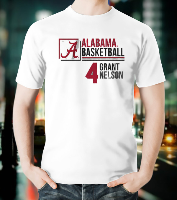 Alabama Grant Nelson Basketball Jersey Number 4 T-Shirt