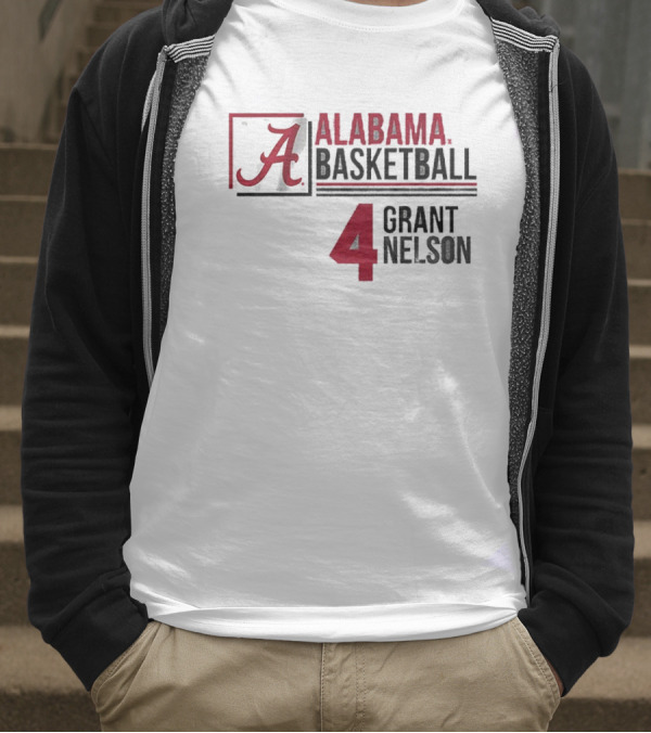 Alabama Grant Nelson Basketball Jersey Number 4 T-Shirt