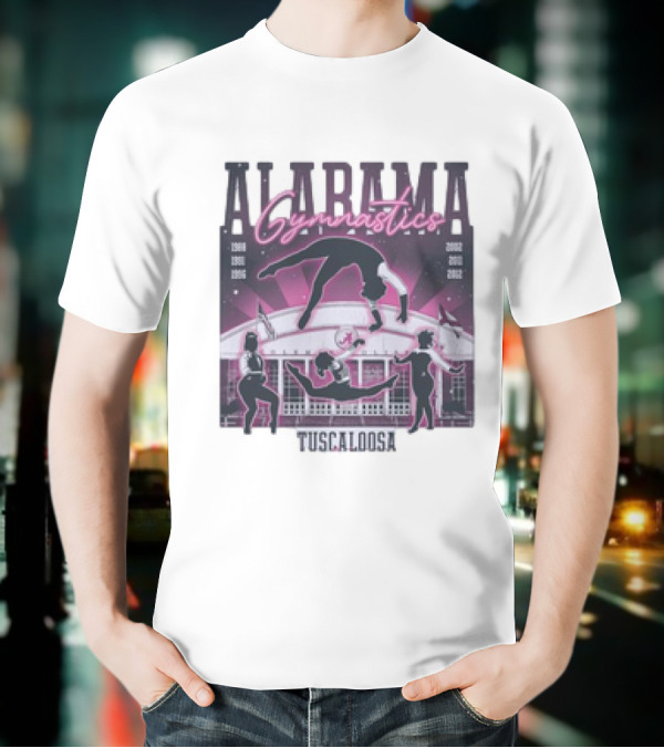 Alabama Gymnastics Over The Coliseum Tuscaloosa With Years 1988 1991 1996 2002 2011 2012 T-Shirt