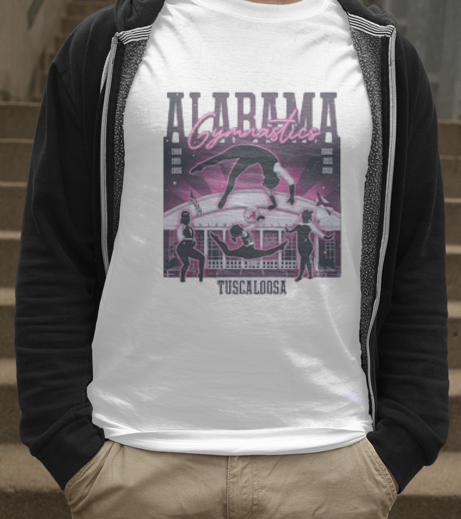 Alabama Gymnastics Over The Coliseum Tuscaloosa With Years 1988 1991 1996 2002 2011 2012 T-Shirt