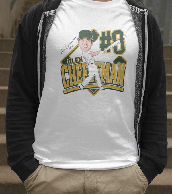 Alex Cheeseman #8 Baseball Caricature 2025 T-Shirt