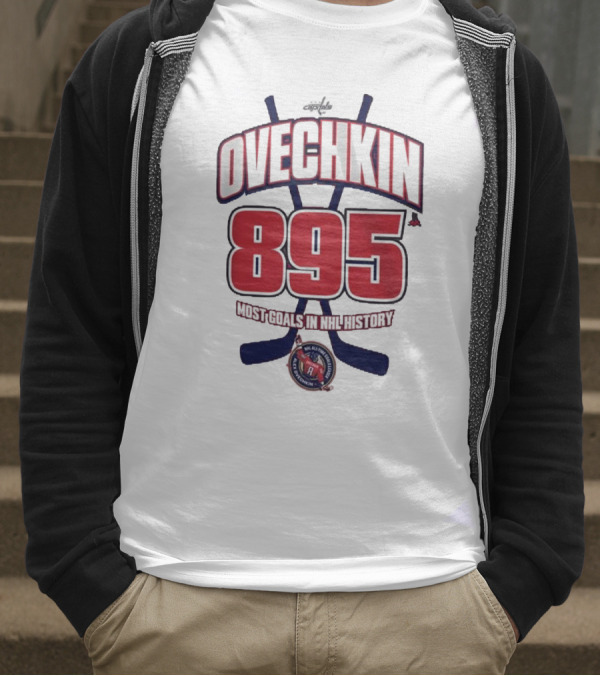 Ovechkin 895 Goals NHL History Washington Capitals T-Shirt