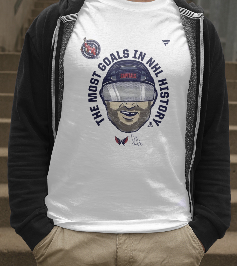 Alexander Ovechkin Capitals The Most Goals In NHL History Caricature T-Shirt