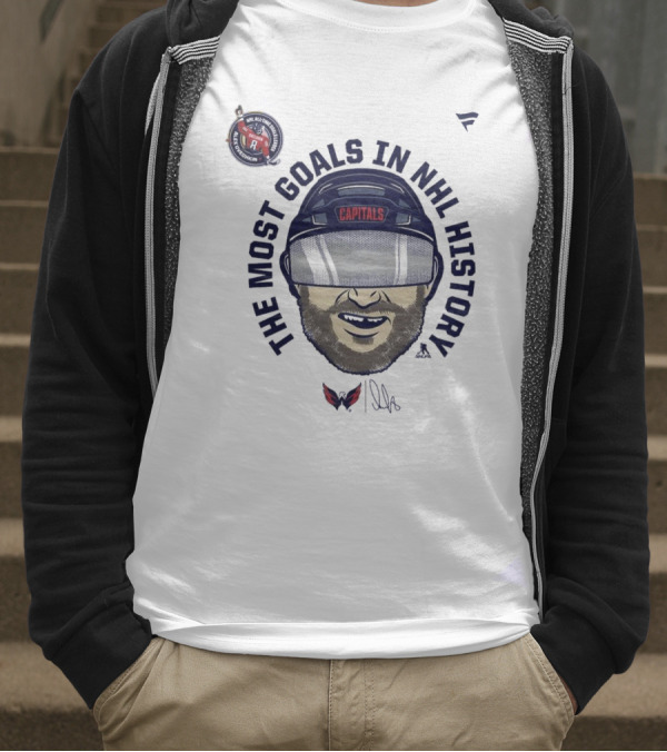 Alexander Ovechkin Capitals The Most Goals In NHL History Caricature T-Shirt