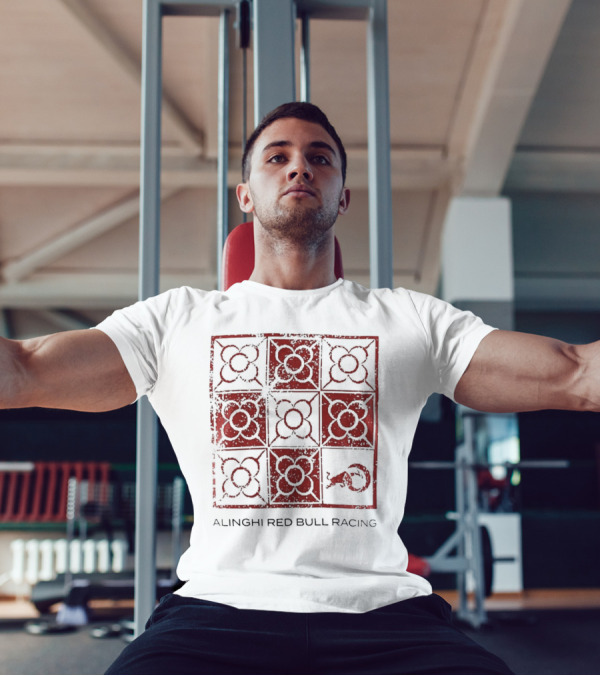 Alinghi Red Bull Racing Barcelona Nine-Panel Grid Pattern T-Shirt