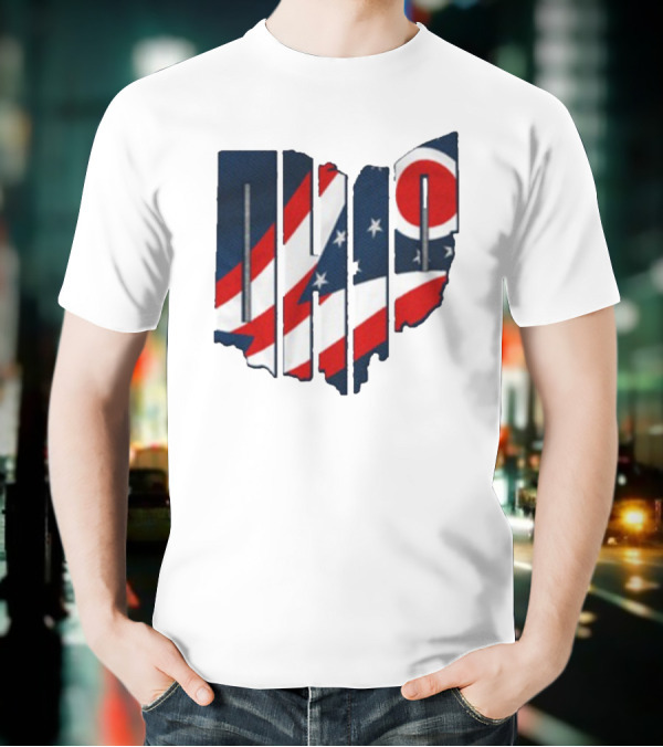Ohio State Flag USA Cleveland Columbus Basketball 2025 T-Shirt