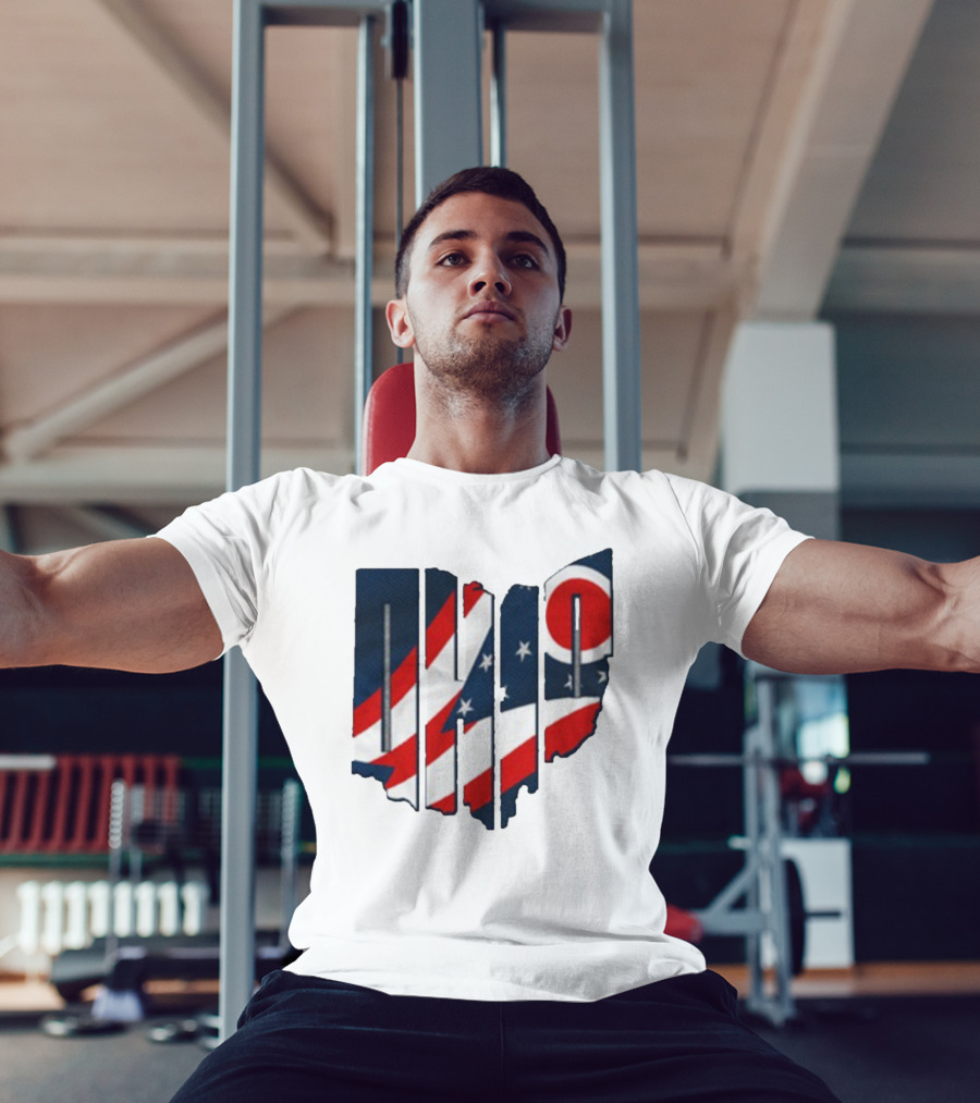 Ohio State Flag USA Cleveland Columbus Basketball 2025 T-Shirt