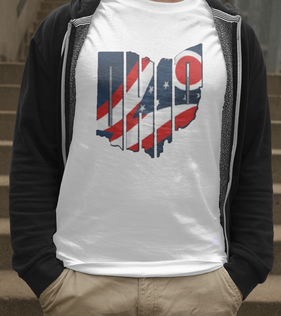 Ohio State Flag USA Cleveland Columbus Basketball 2025 T-Shirt