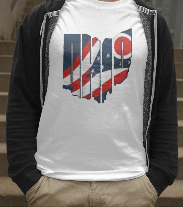 Ohio State Flag USA Cleveland Columbus Basketball 2025 T-Shirt