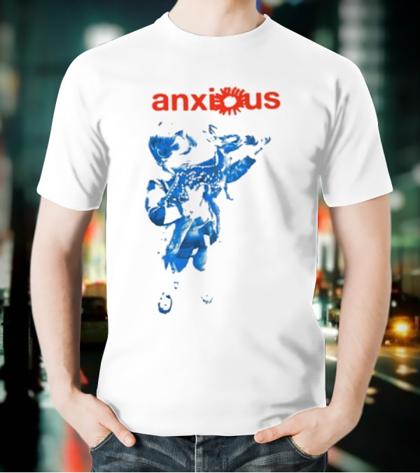 Anxious Blue Abstract Deer Kid T-Shirt
