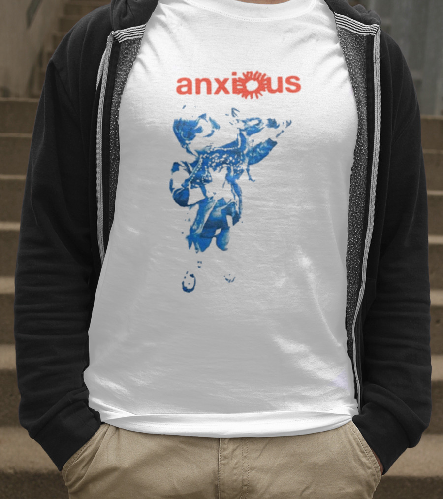 Anxious Blue Abstract Deer Kid T-Shirt