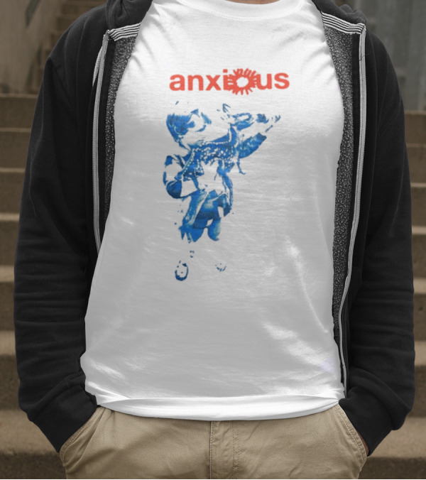 Anxious Blue Abstract Deer Kid T-Shirt