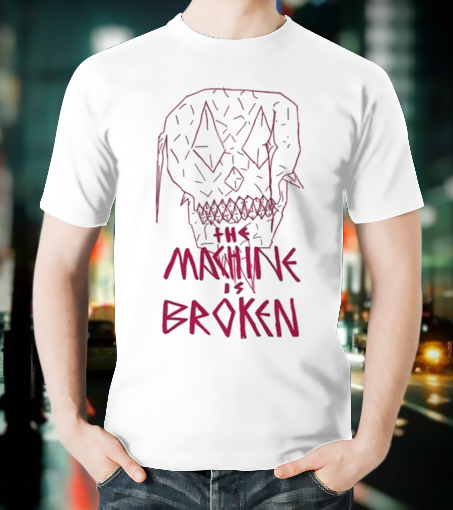 Arcadefire The Machine Is Broken Skull Illustration T-Shirt