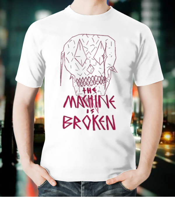 Arcadefire The Machine Is Broken Skull Illustration T-Shirt