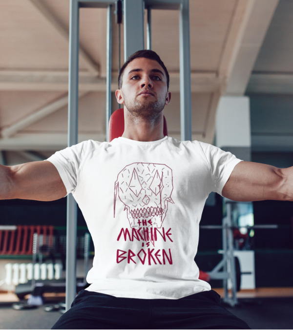 Arcadefire The Machine Is Broken Skull Illustration T-Shirt