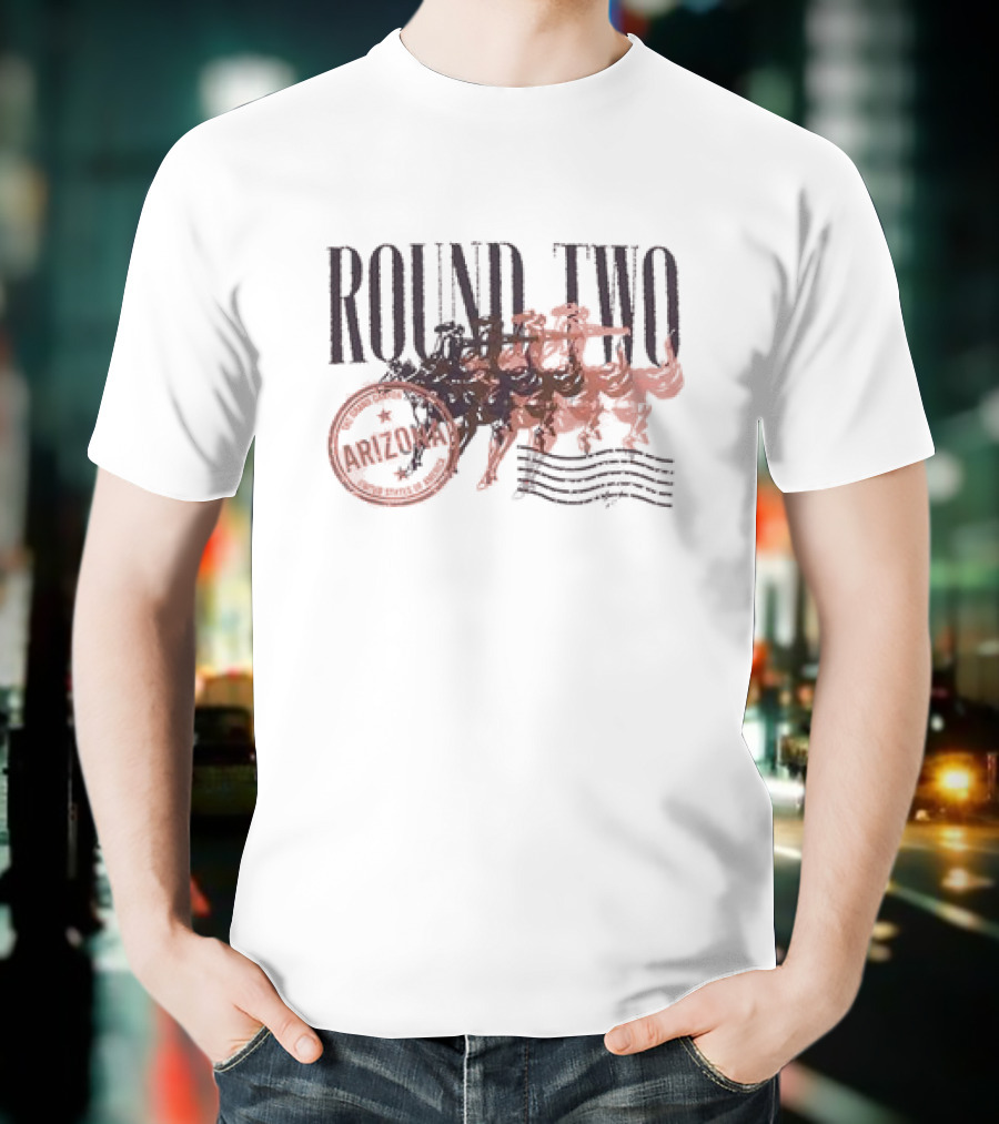 Round Two Arizona Vintage Cowboy Stamp T-Shirt