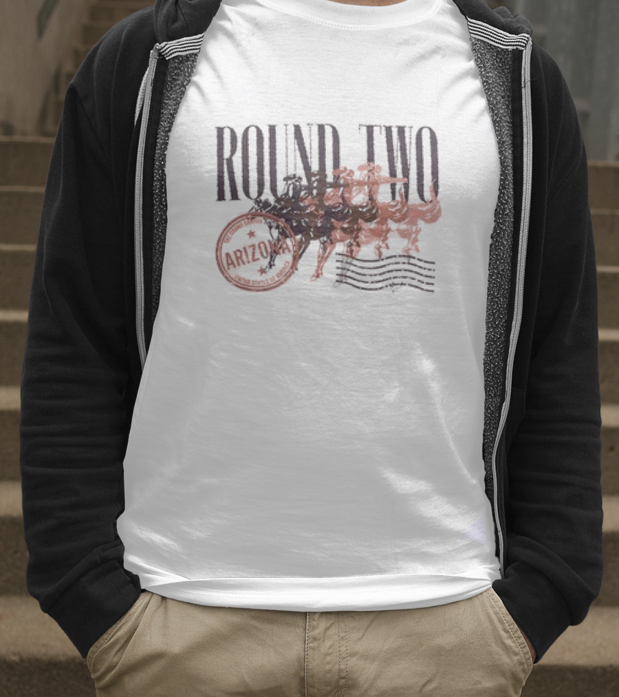 Round Two Arizona Vintage Cowboy Stamp T-Shirt