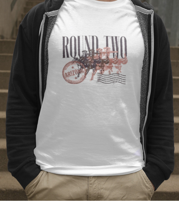 Round Two Arizona Vintage Cowboy Stamp T-Shirt