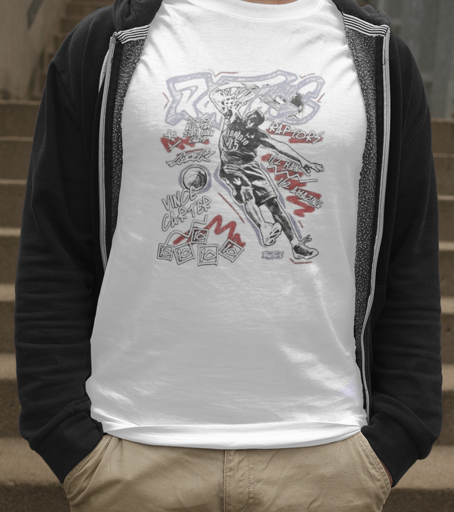 Toronto Raptors Vince Carter Iconic Hardwood Player Tribute T-Shirt