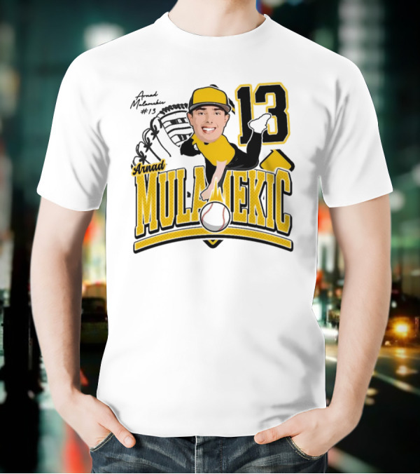 Arnad Mulamekic Baseball 13 Player Underhand Catcher Yellow Outfit T-Shirt