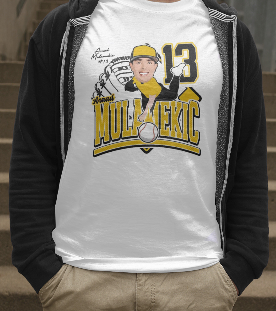 Arnad Mulamekic Baseball 13 Player Underhand Catcher Yellow Outfit T-Shirt