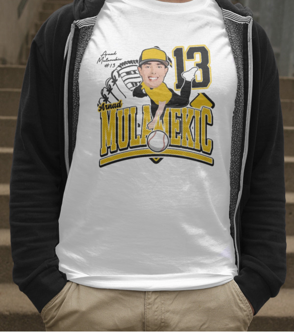 Arnad Mulamekic Baseball 13 Player Underhand Catcher Yellow Outfit T-Shirt