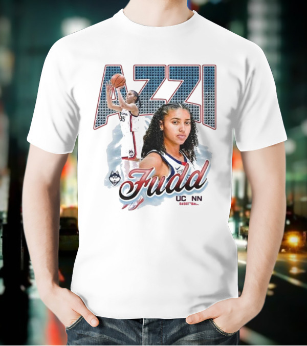 Azzi Fudd UConn Basketball 2025 Player Portrait And Action Shot T-Shirt