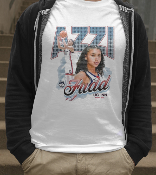 Azzi Fudd UConn Basketball 2025 Player Portrait And Action Shot T-Shirt