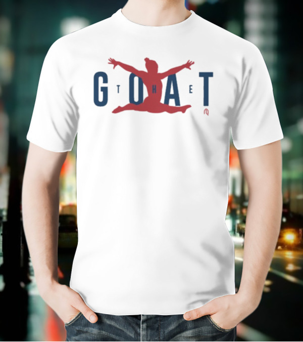 GOAT Gymnastics Athlete Jumping Through Letters T-Shirt