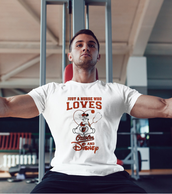 Just A Nurse Who Loves Orioles And Disney Mickey T-Shirt