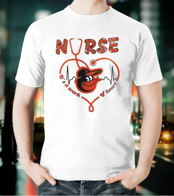 Baltimore Orioles Nurse With Heart Appreciation Night 2025 T-Shirt