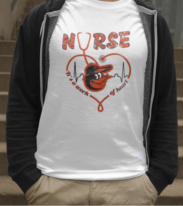 Baltimore Orioles Nurse With Heart Appreciation Night 2025 T-Shirt