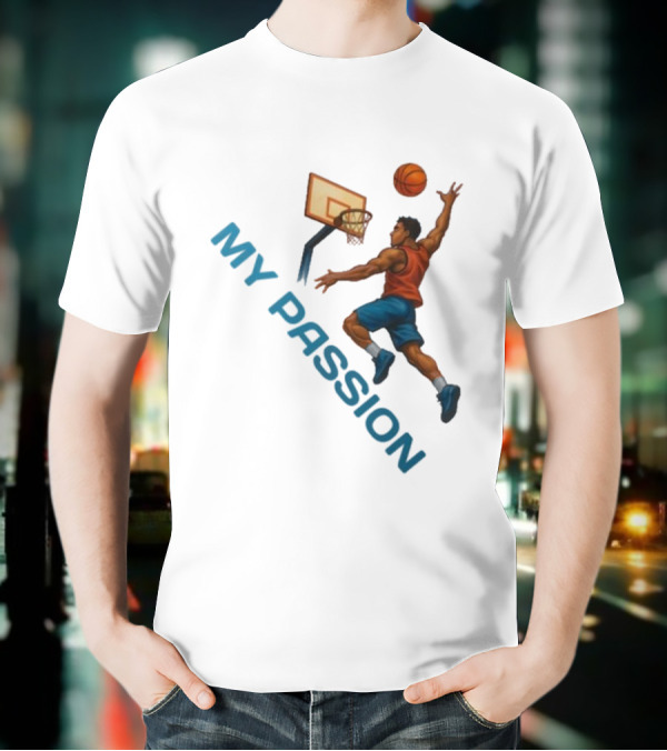 Basketball My Passion Dunking Athlete Dynamic Move T-Shirt